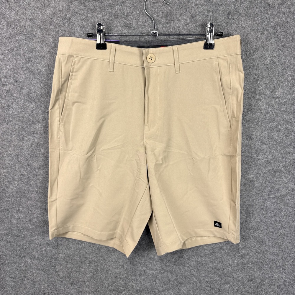 Quiksilver Hybrid Shorts 30 Tan Polyester Spandex 4-Way Stretch Moisture Wicking